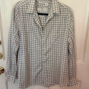 Frank & Eileen Gray Checkered Women's Button Down Shirt